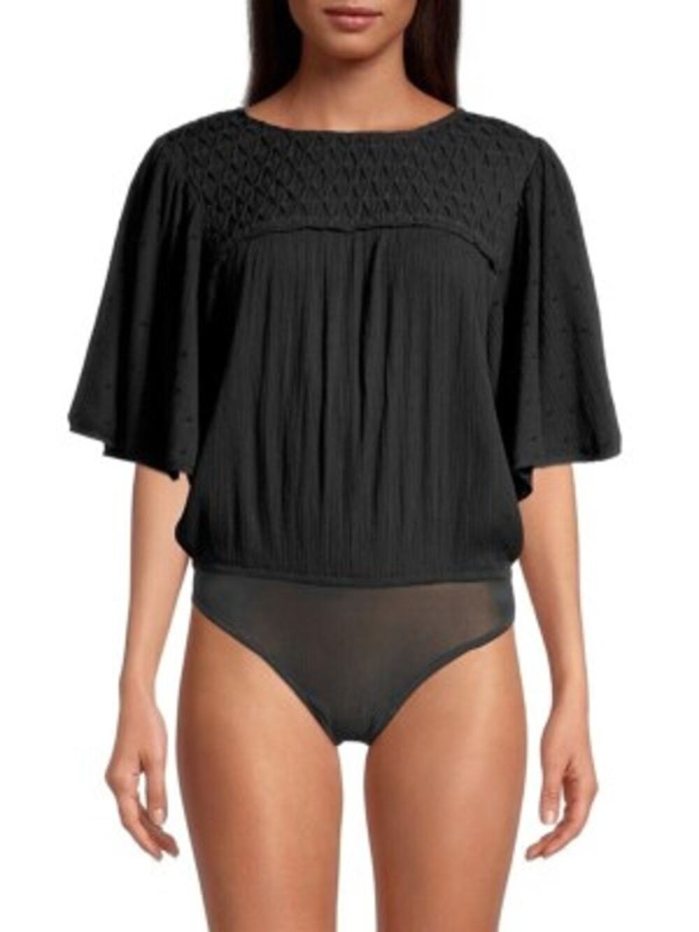 Free People Perfect Catch Bodysuit Black Women's XS